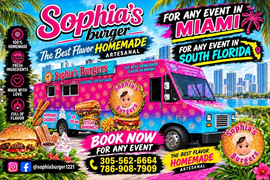 Sophia’s colorful food truck available for Miami events
